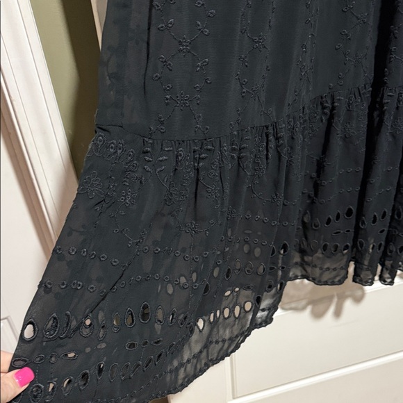 J. Crew Elegant Black Lace Midi Dress long sleeve slip feminine 16 - Picture 5 of 7